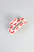 Chrome and Red Bow Claw Clip