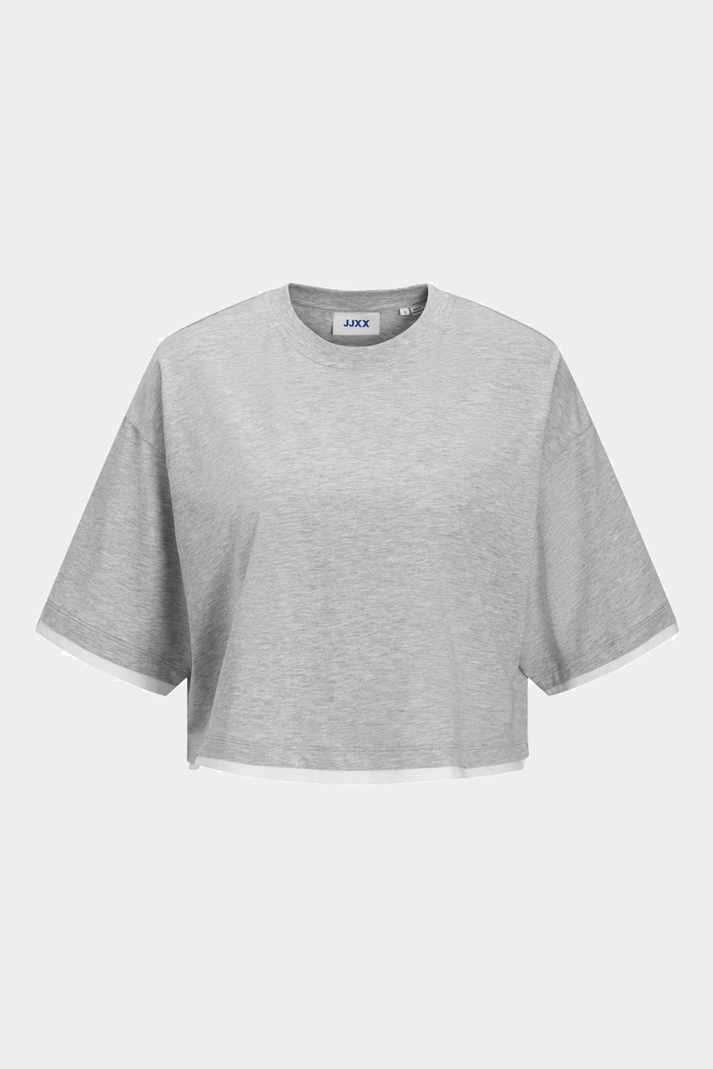 Women's JJXX Andrea Contrast Tee in Light Grey Melange