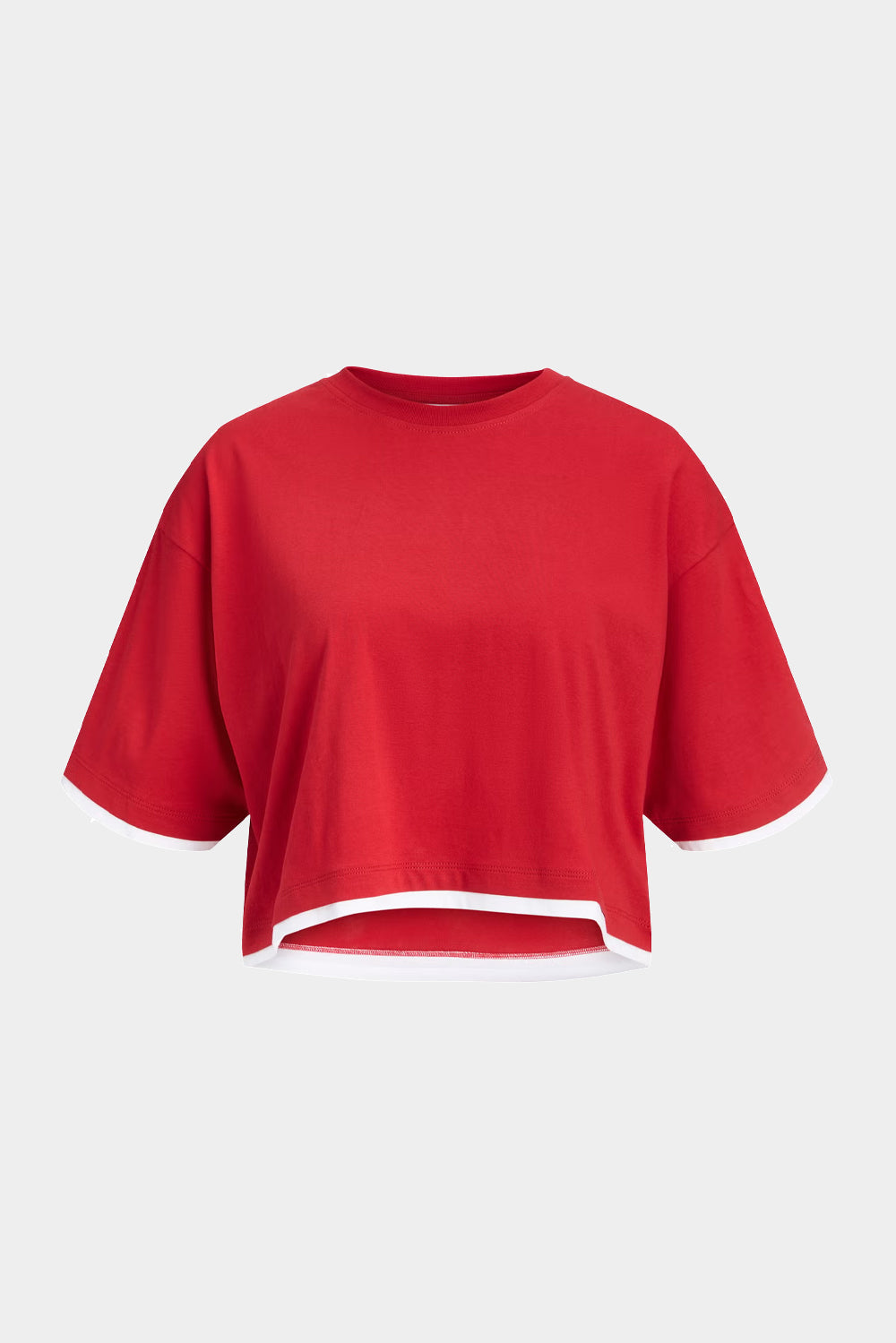 Women's JJXX Andrea Contrast Tee in Scarlet Sage