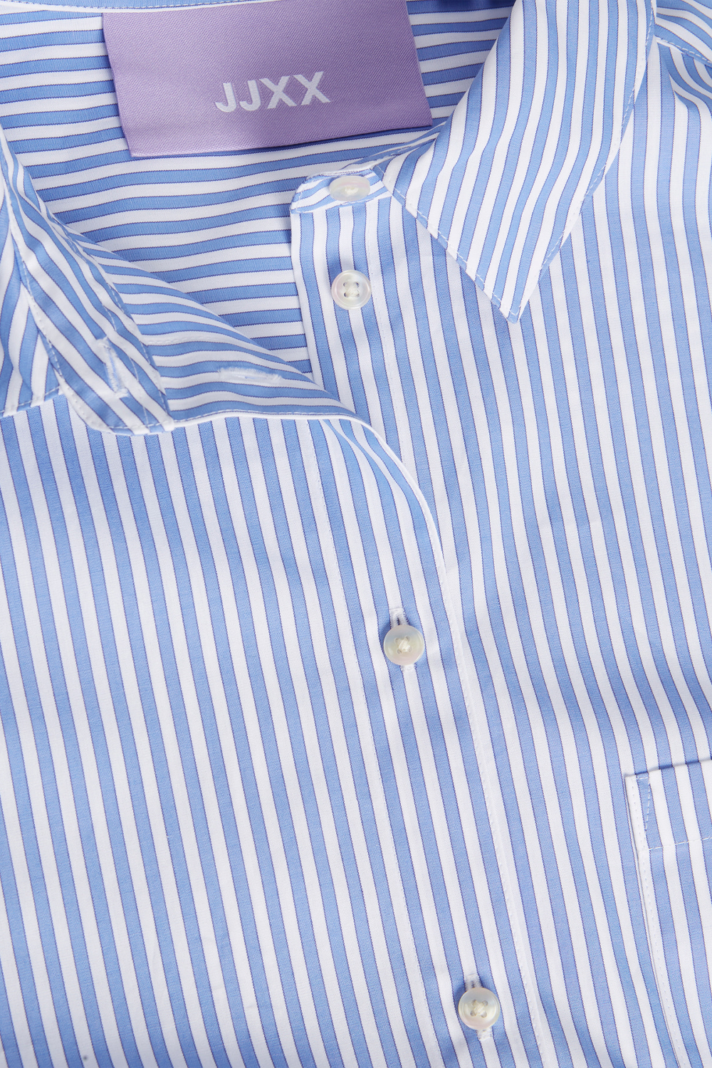 Women's JJXX Jamie Relaxed Poplin Shirt in Navy Blazer Stripes