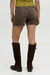 Women's JJXX Seville Mid Rise Short in Chocolate Brown