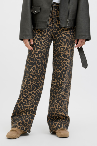 Women's JJXX Zoe Wide HR Pant in Leopard
