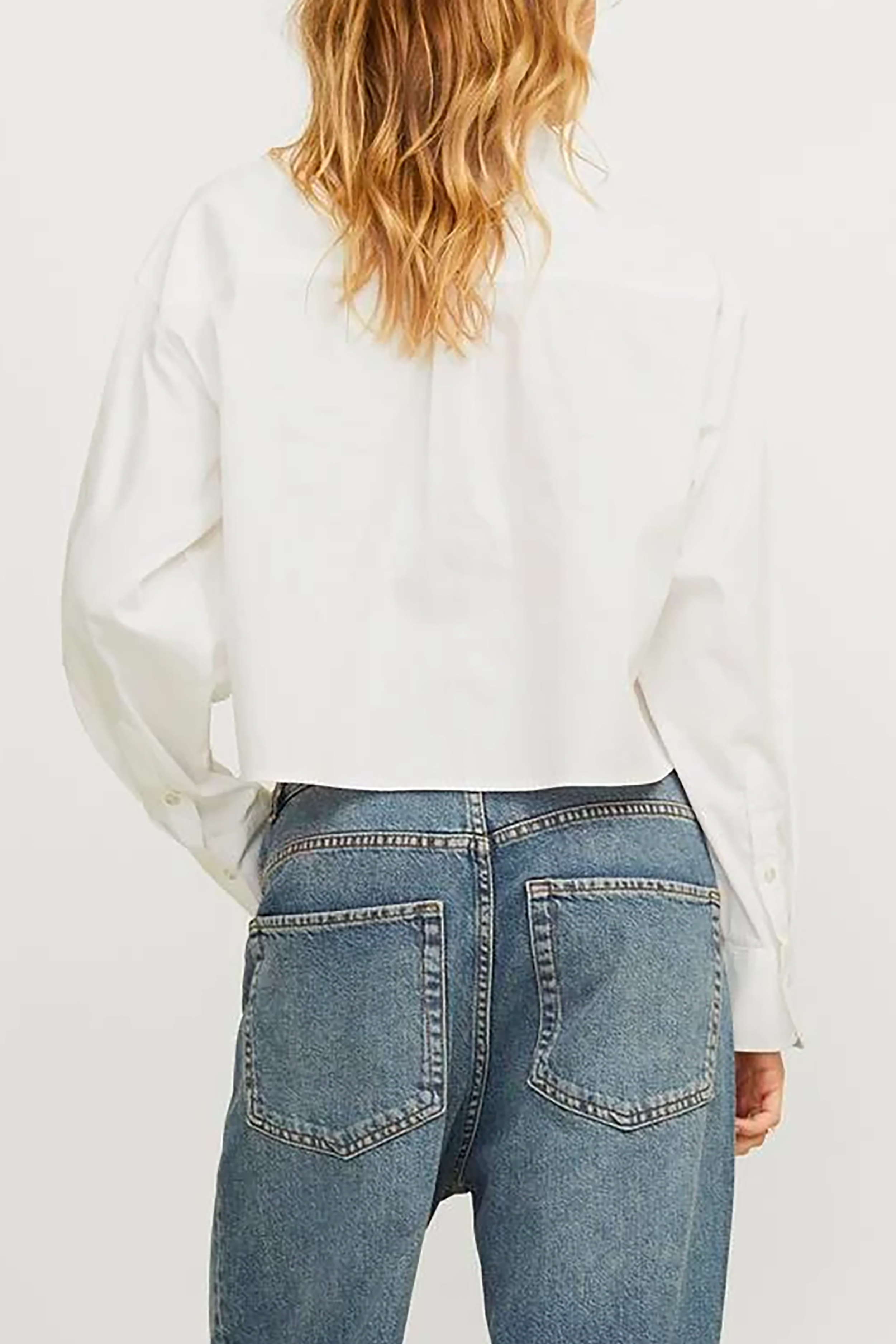 Jamie LS Poplin Crop Shirt