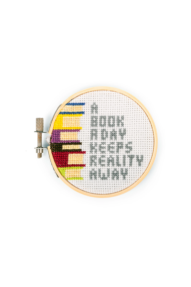 Kikkerland Mini Cross Stitch Books Embroidery Kit
