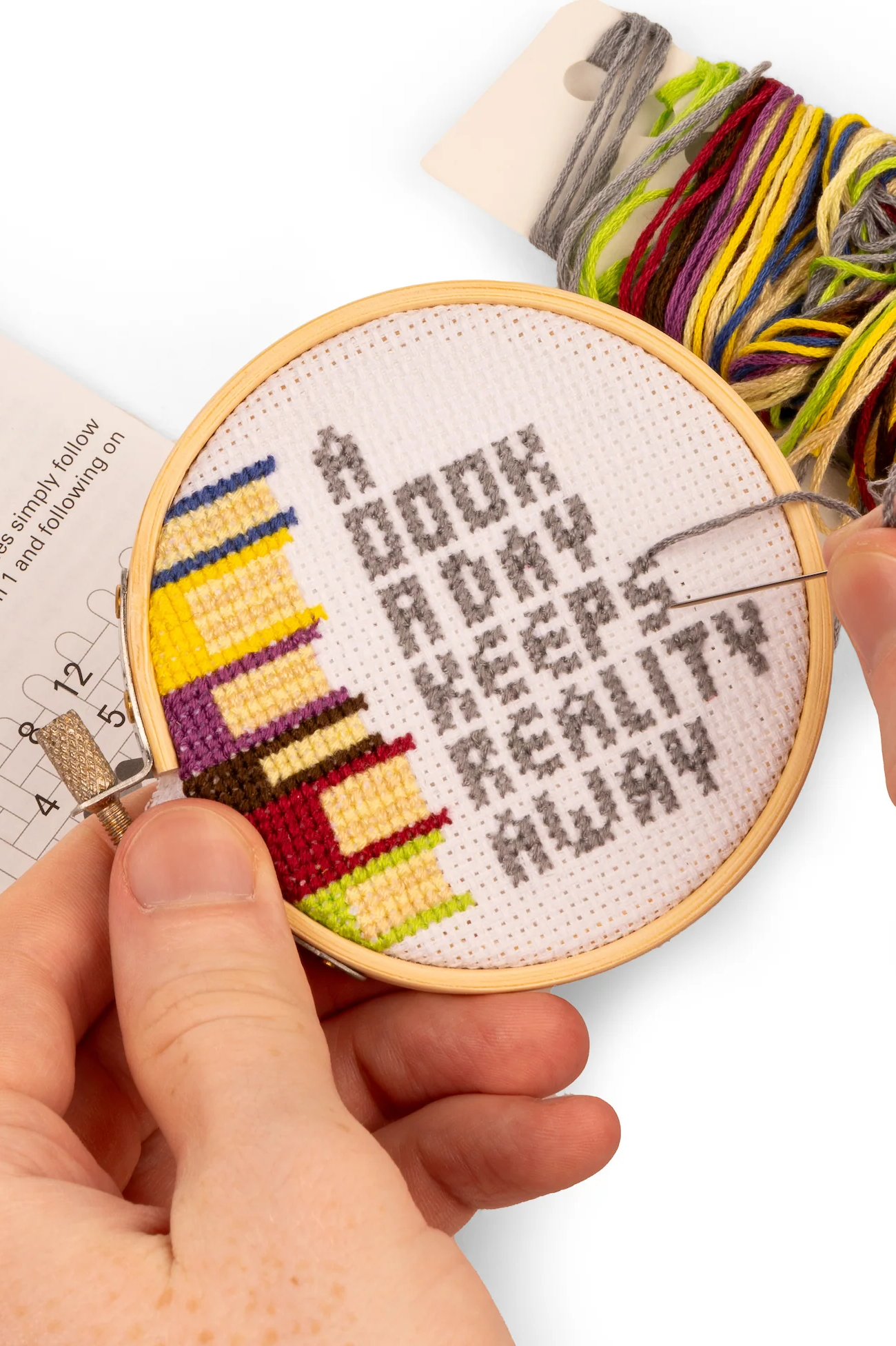 Kikkerland Mini Cross Stitch Books Embroidery Kit