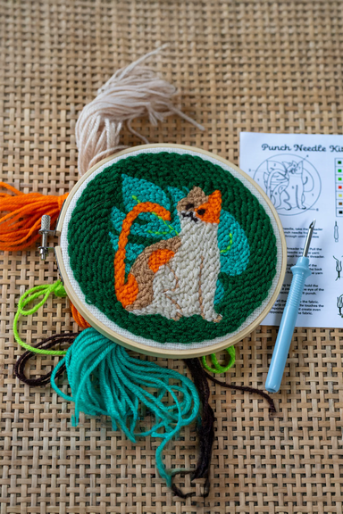 Kikkerland Cat Punch Needle Kit