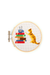 Kikkerland Mini Cross Stitch Cat With Books Embroidery Kit