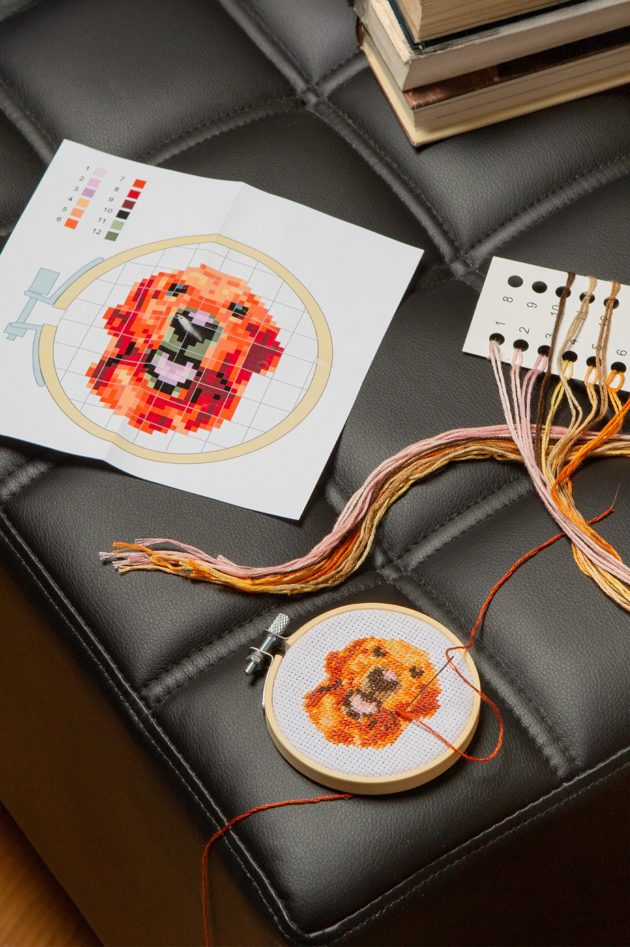 Kikkerland Mini Cross Stitch Dog Embroidery Kit