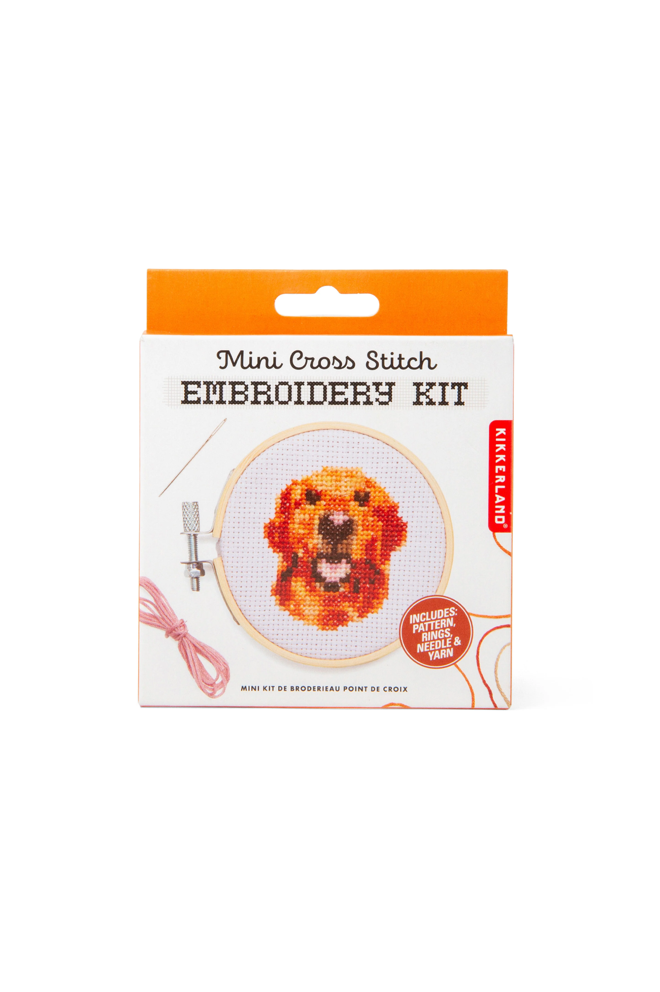 Kikkerland Mini Cross Stitch Dog Embroidery Kit