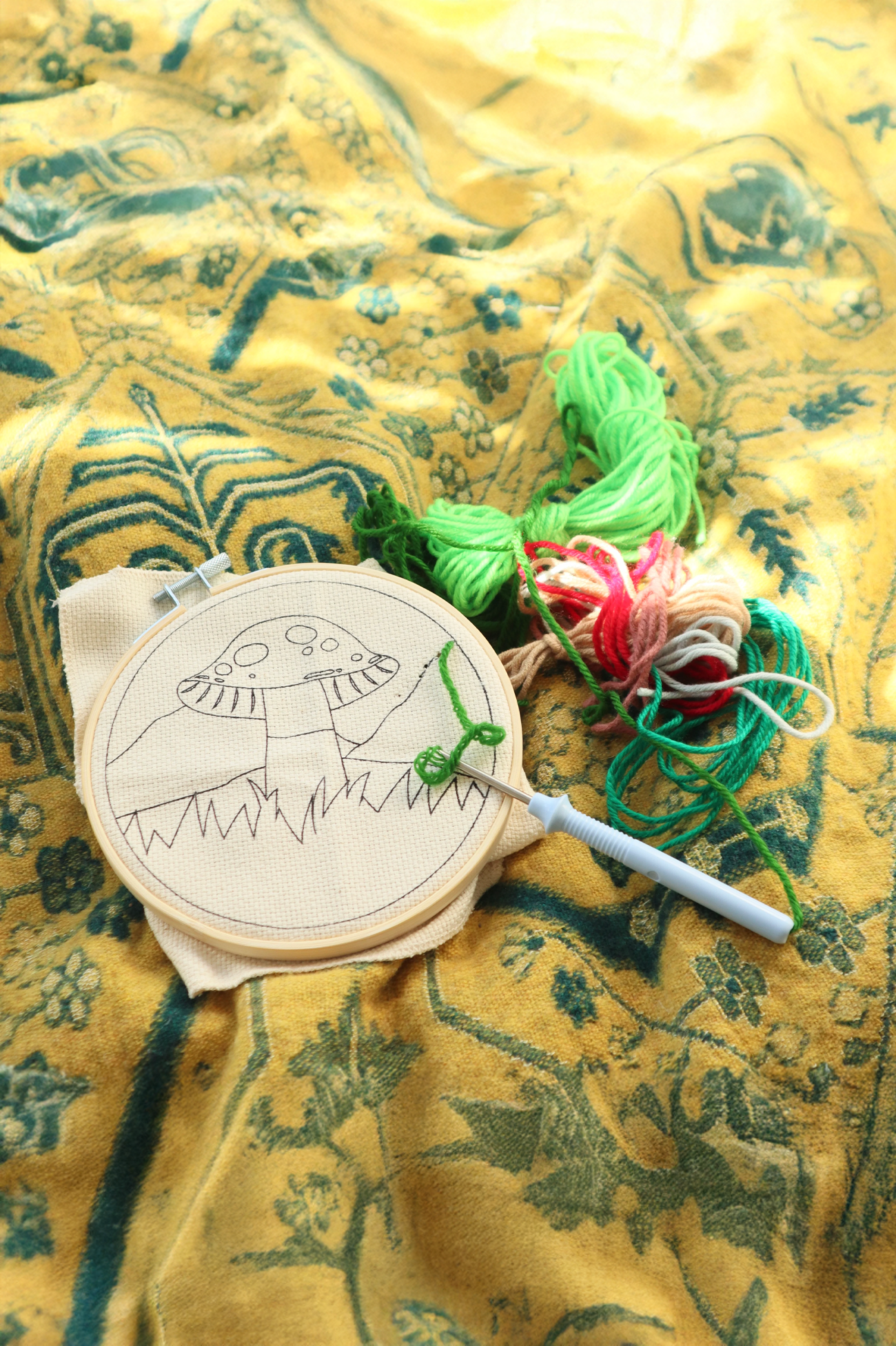 Kikkerland Mushroom Punch Needle Kit