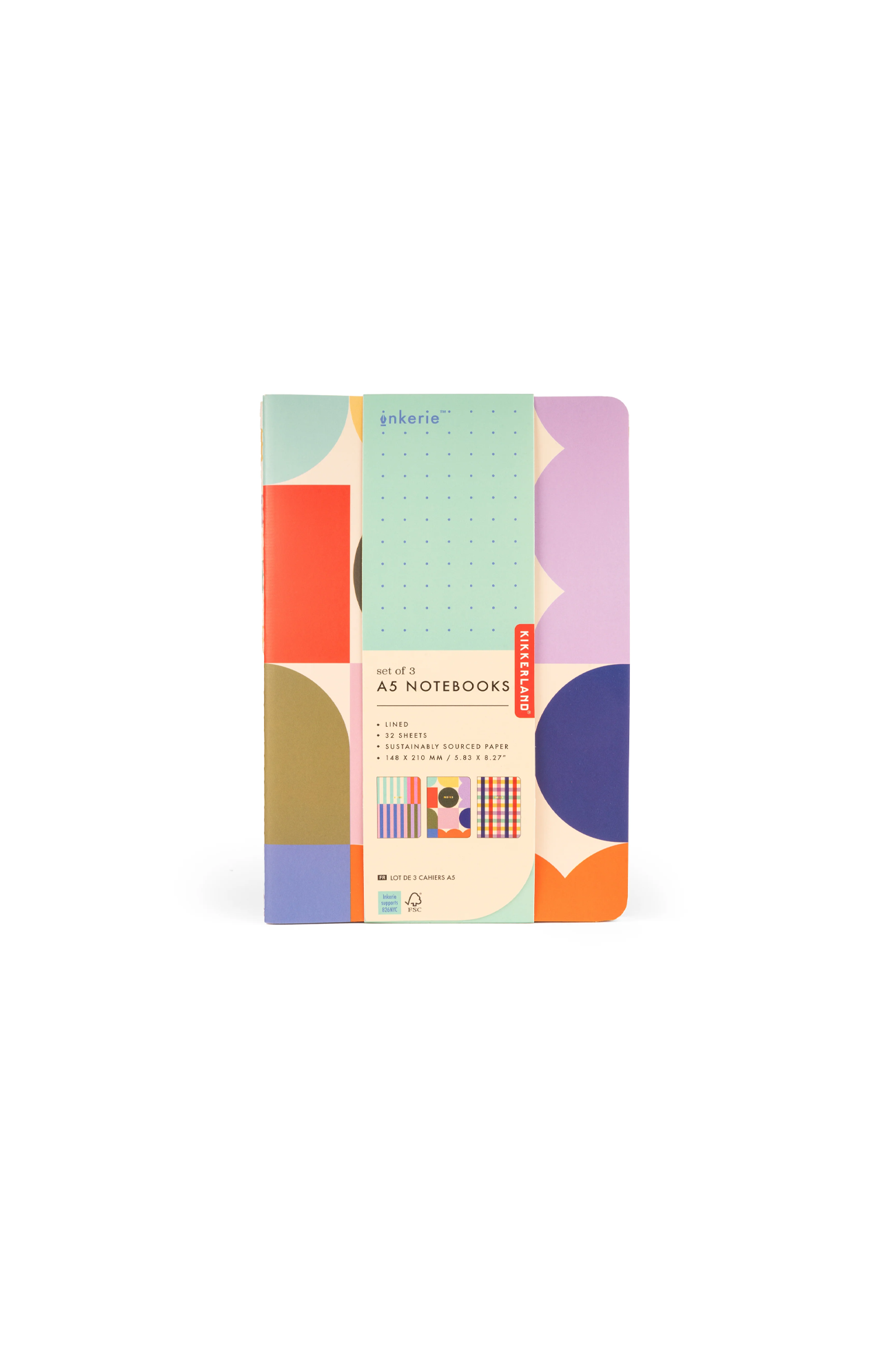 Kikkerland Set of 3 A5 Notebooks