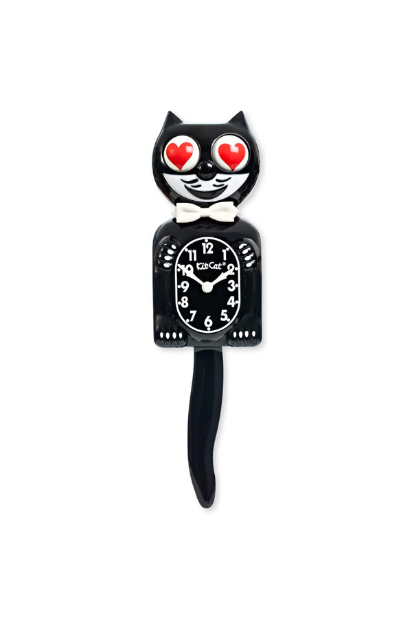 California Clock Company Kit-Cat Klock in Classic Black Heart Eyes