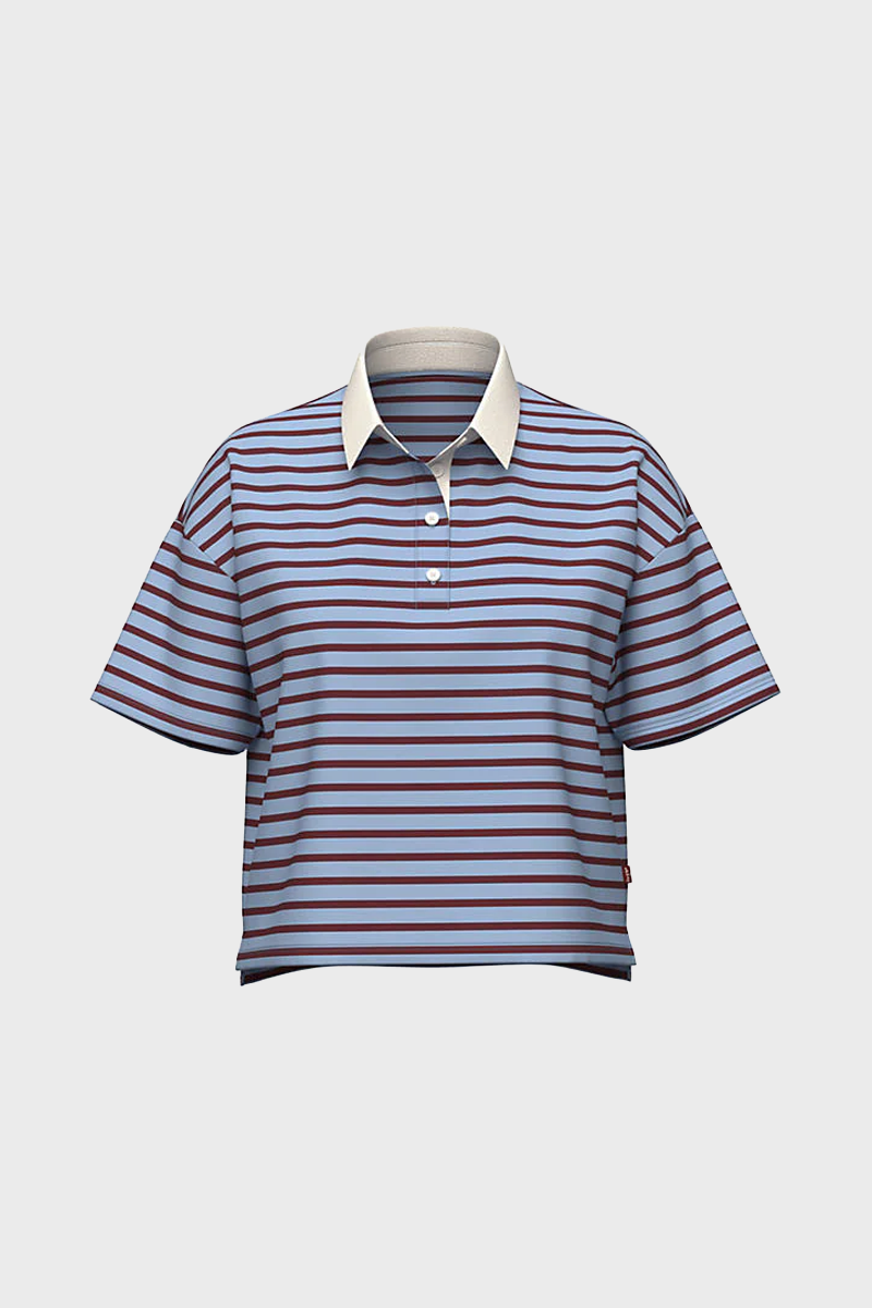 Women's Levi's Aries Rugby Polo in Allie Stripe Chambray