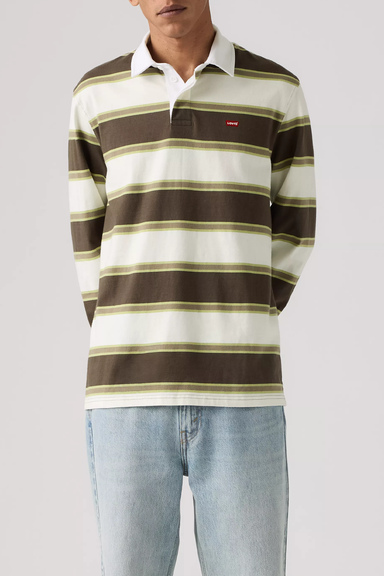 Men's Levi's Classic L/S Rugby in Branco Stripe