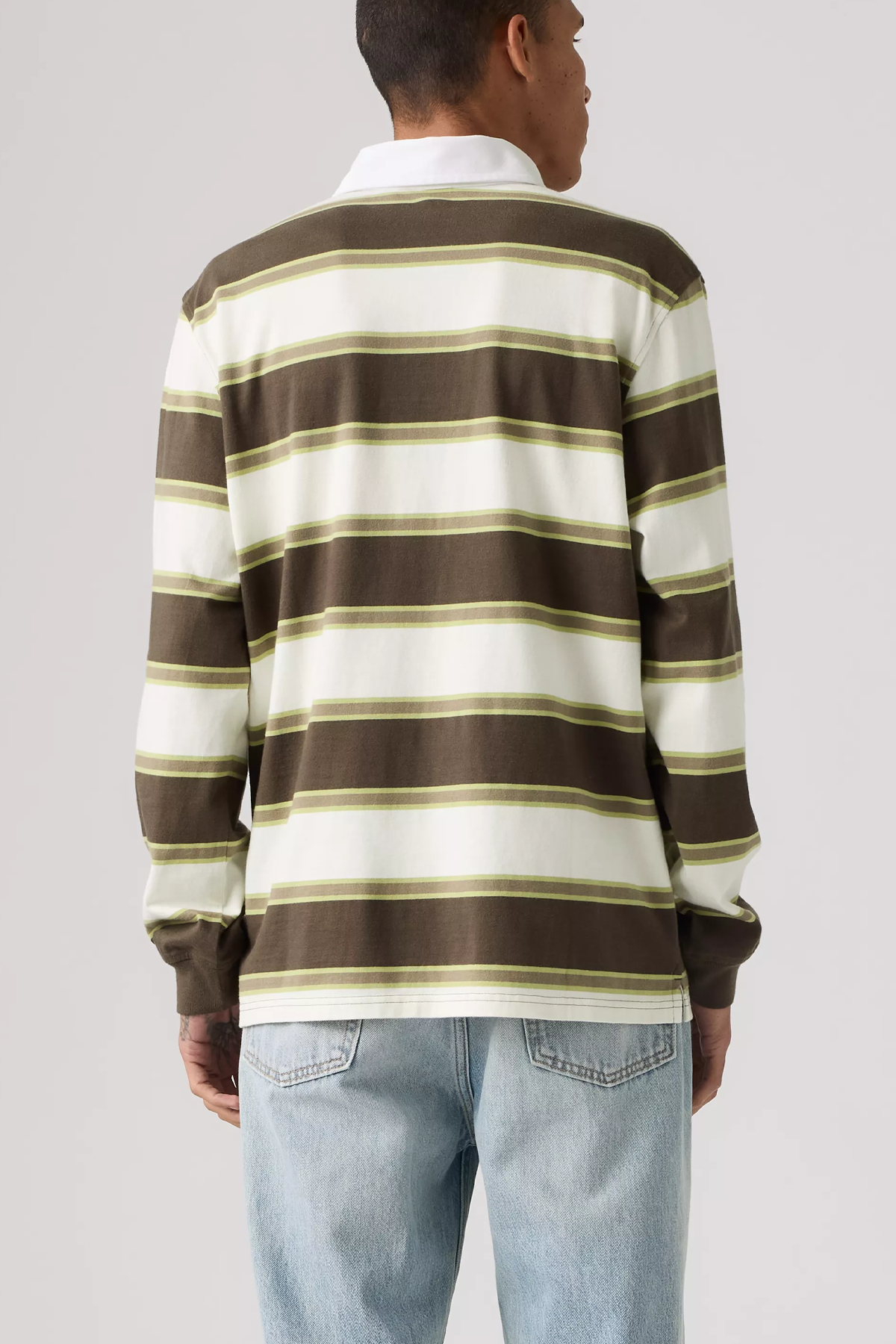 Men's Levi's Classic L/S Rugby in Branco Stripe