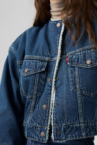 Women's Levi's Collarless Crop Sherpa Jacket