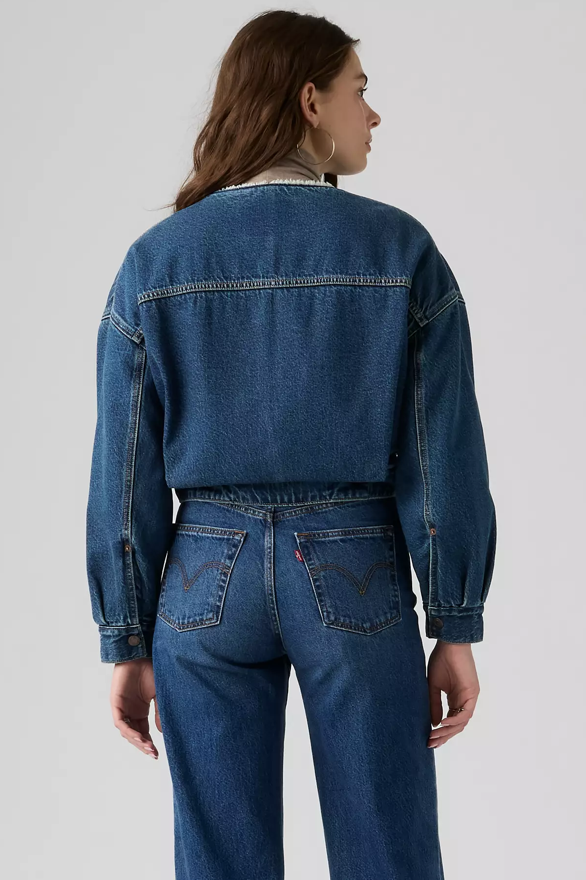 Women's Levi's Collarless Crop Sherpa Jacket