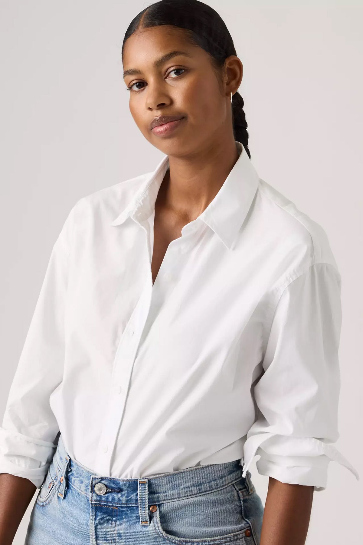 Women's Levi's Cropped Harlie Shirt in Bright White