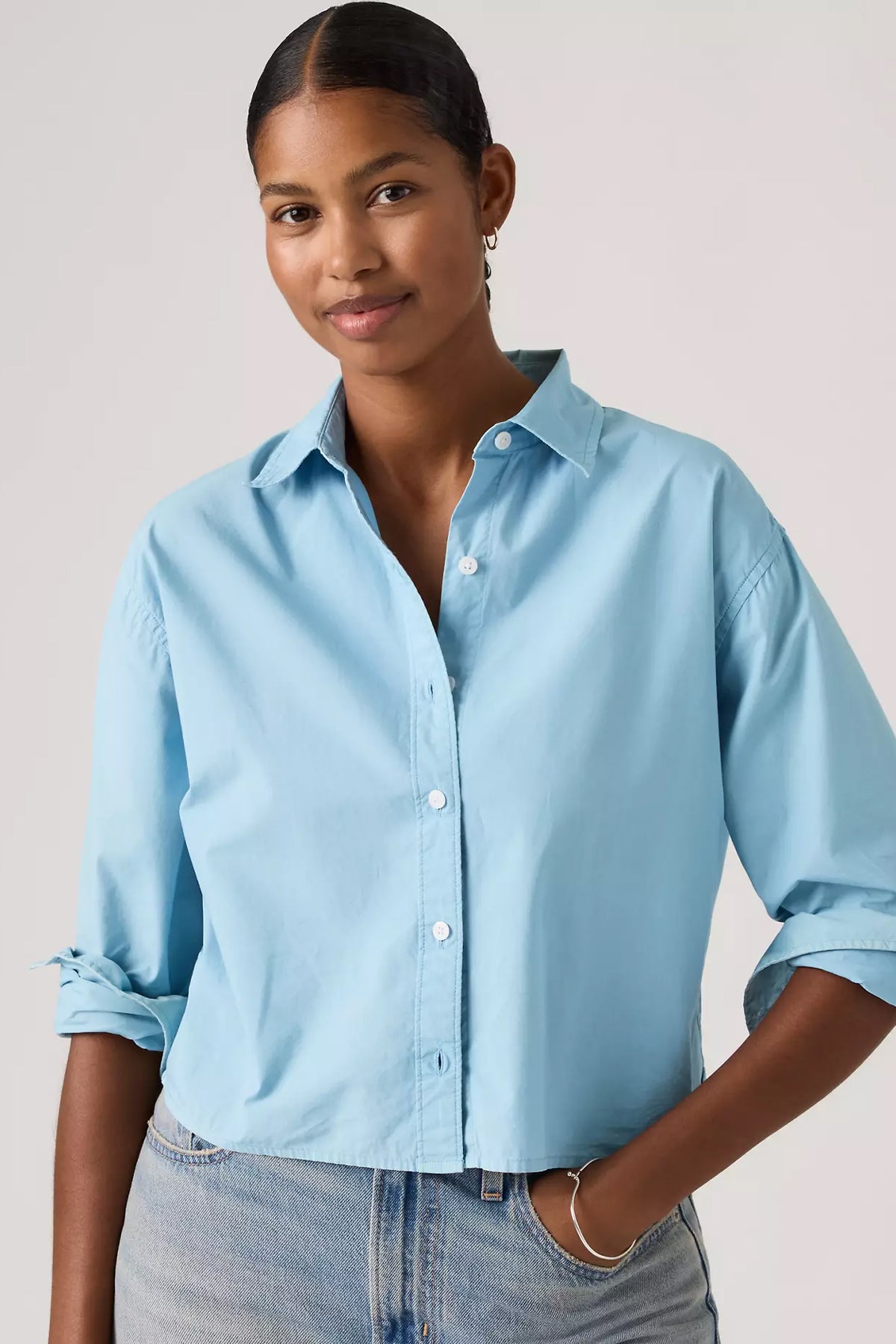 Women's Levi's Cropped Harlie Shirt in Glacier Lake