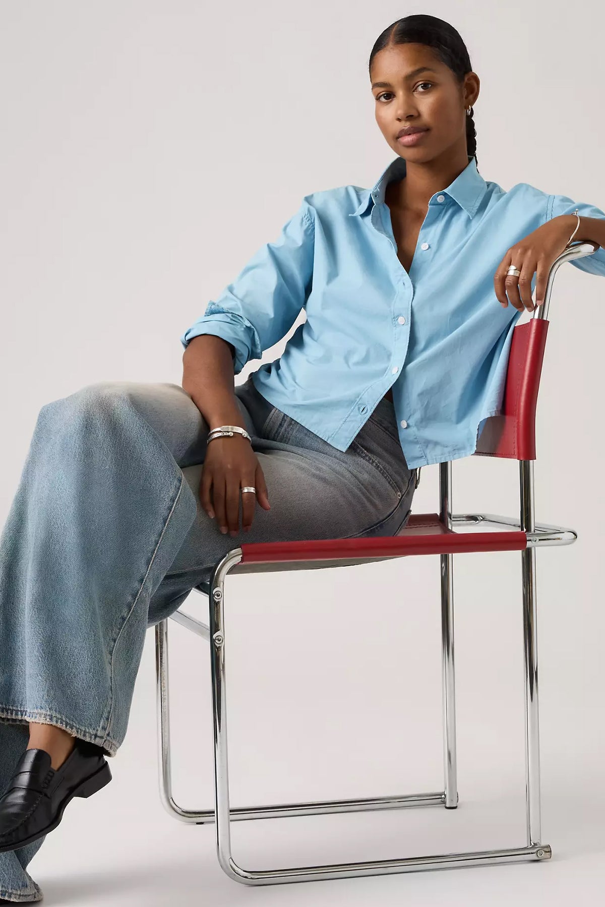 Women's Levi's Cropped Harlie Shirt in Glacier Lake