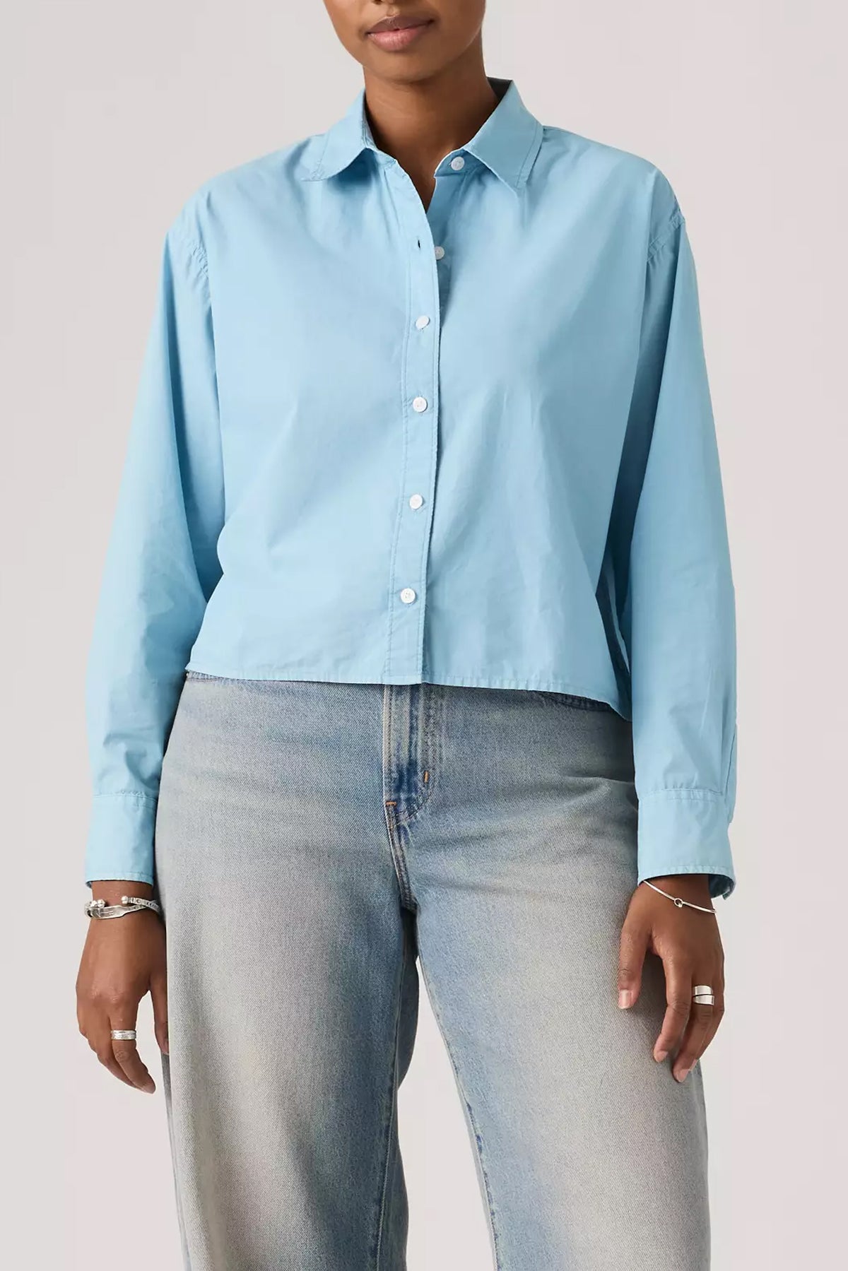 Women's Levi's Cropped Harlie Shirt in Glacier Lake