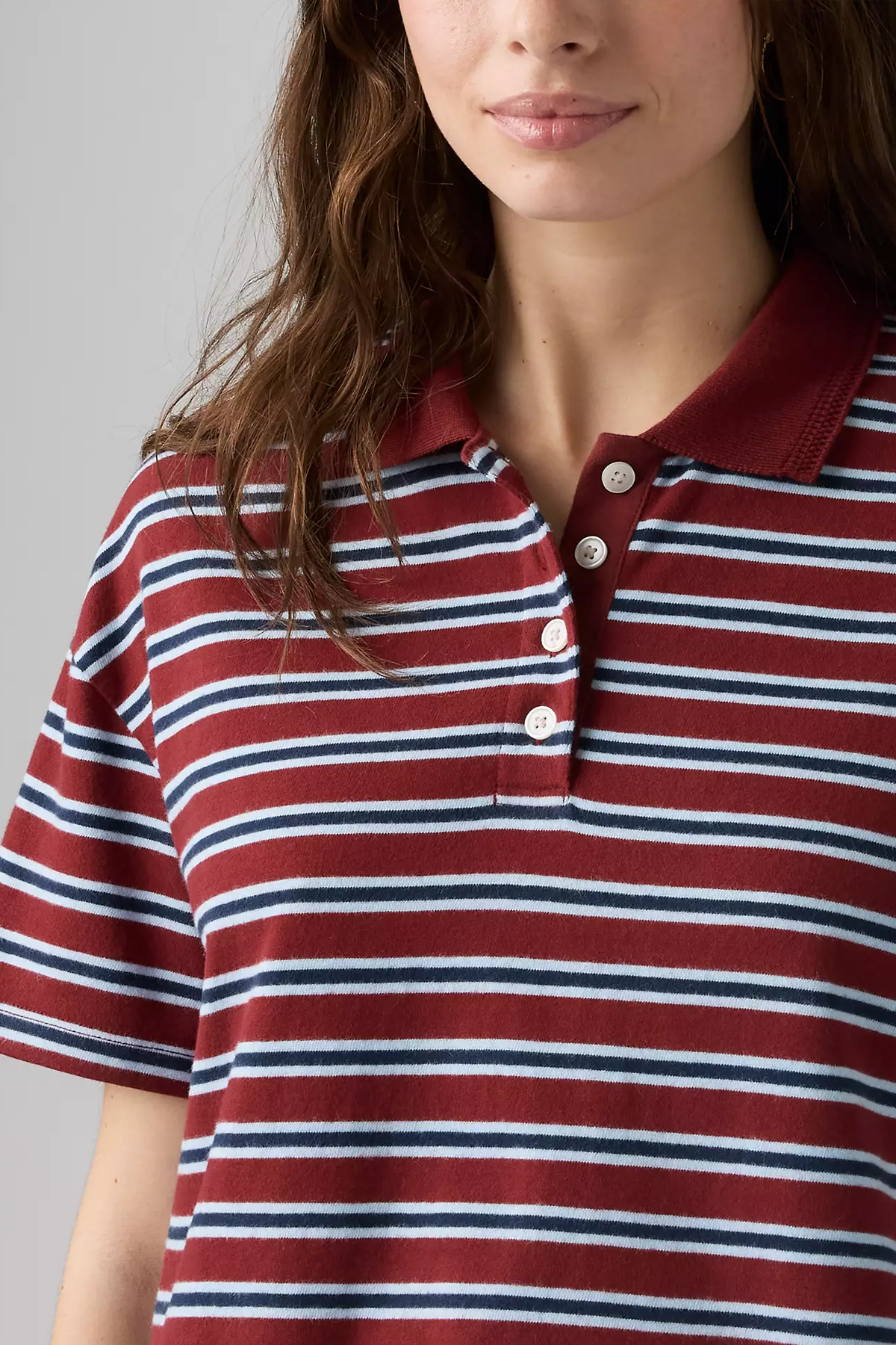 Women's Levi's Didion Rugby Polo in Warm Cabarnet