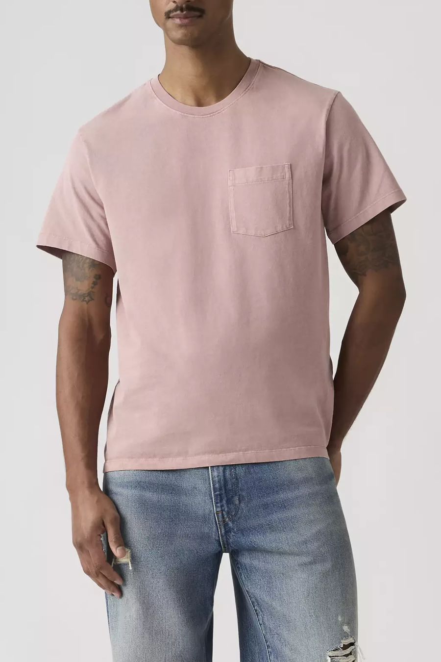 Men's Levi's Essential Pocket Tee in Garment Dye Woodrose