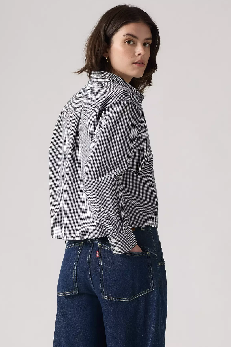 Women's Levi's Cropped Harlie Shirt in Micro Gingham