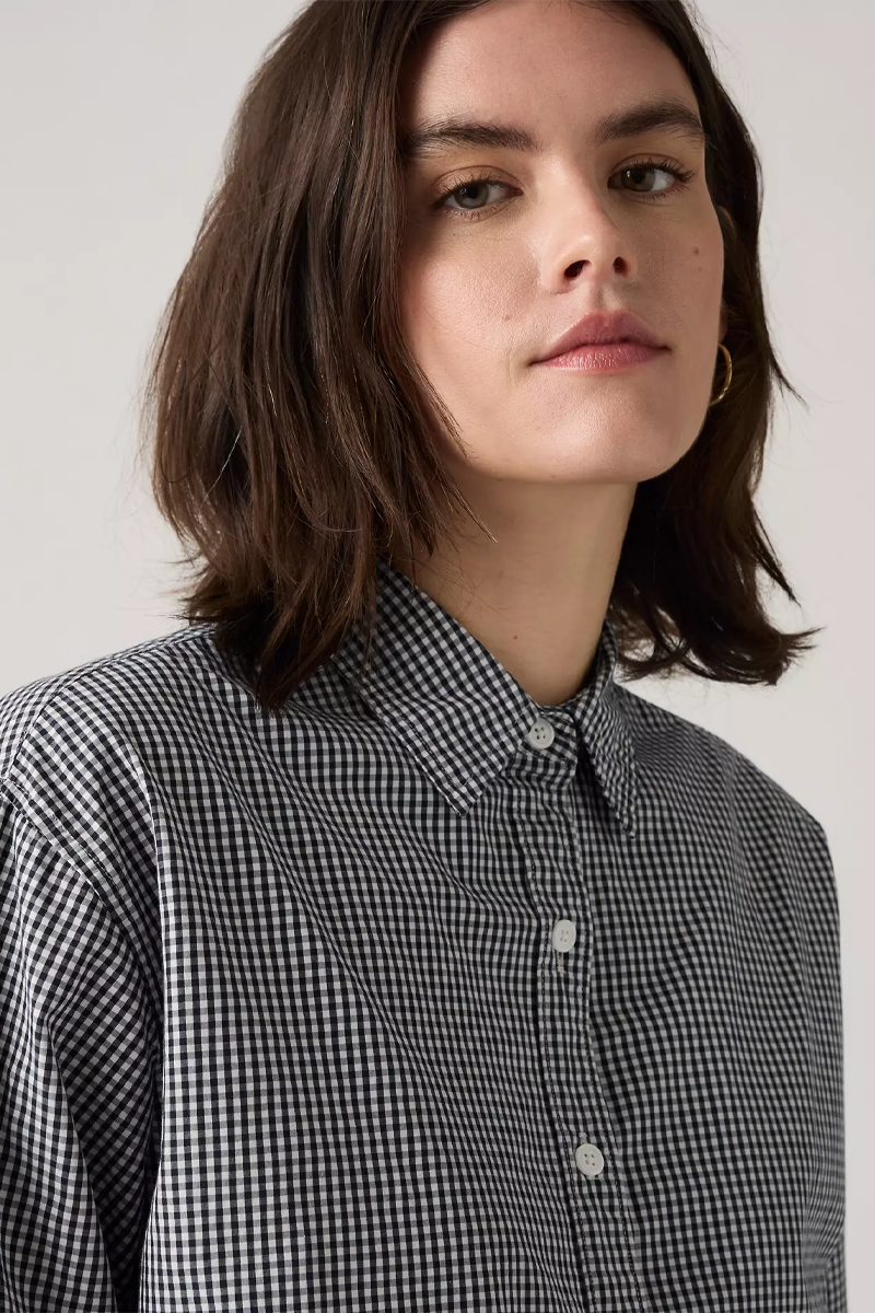 Women's Levi's Cropped Harlie Shirt in Micro Gingham