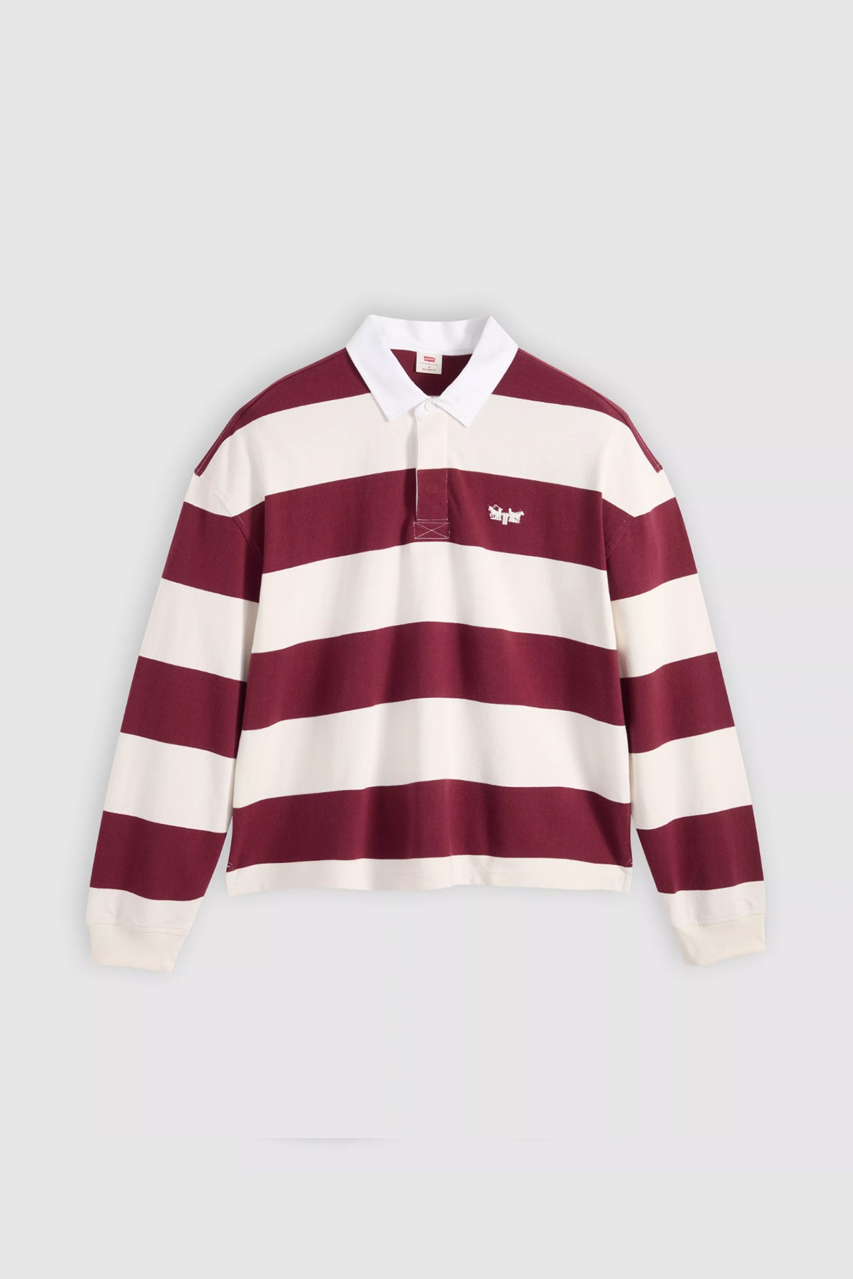 Men's Levi's Hudson Boxy Rugby in Ronan Stripe Oxblood