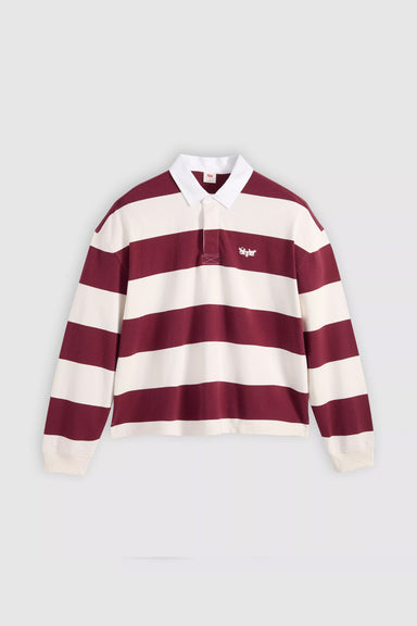 Men's Levi's Hudson Boxy Rugby in Ronan Stripe Oxblood