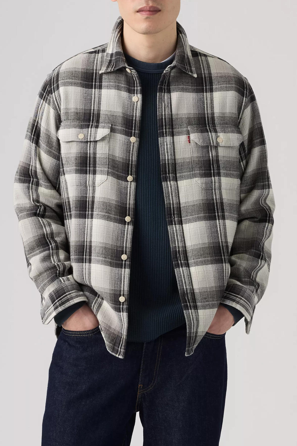 Men's Levi's Jackson Worker in Ghost Gray Plaid