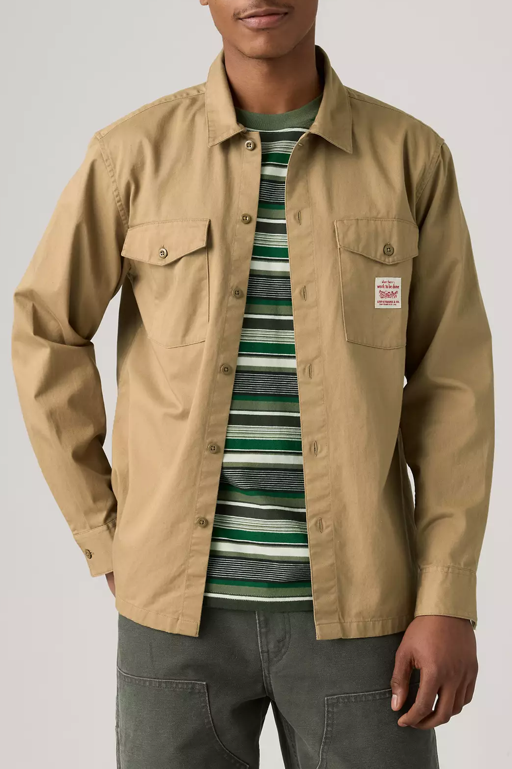 Men's Levi's LS Worker in Tiger's Eye Twill
