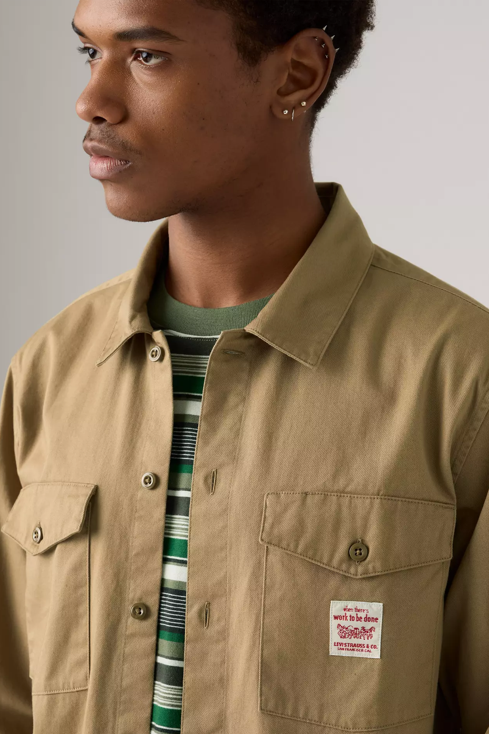 Men's Levi's LS Worker in Tiger's Eye Twill