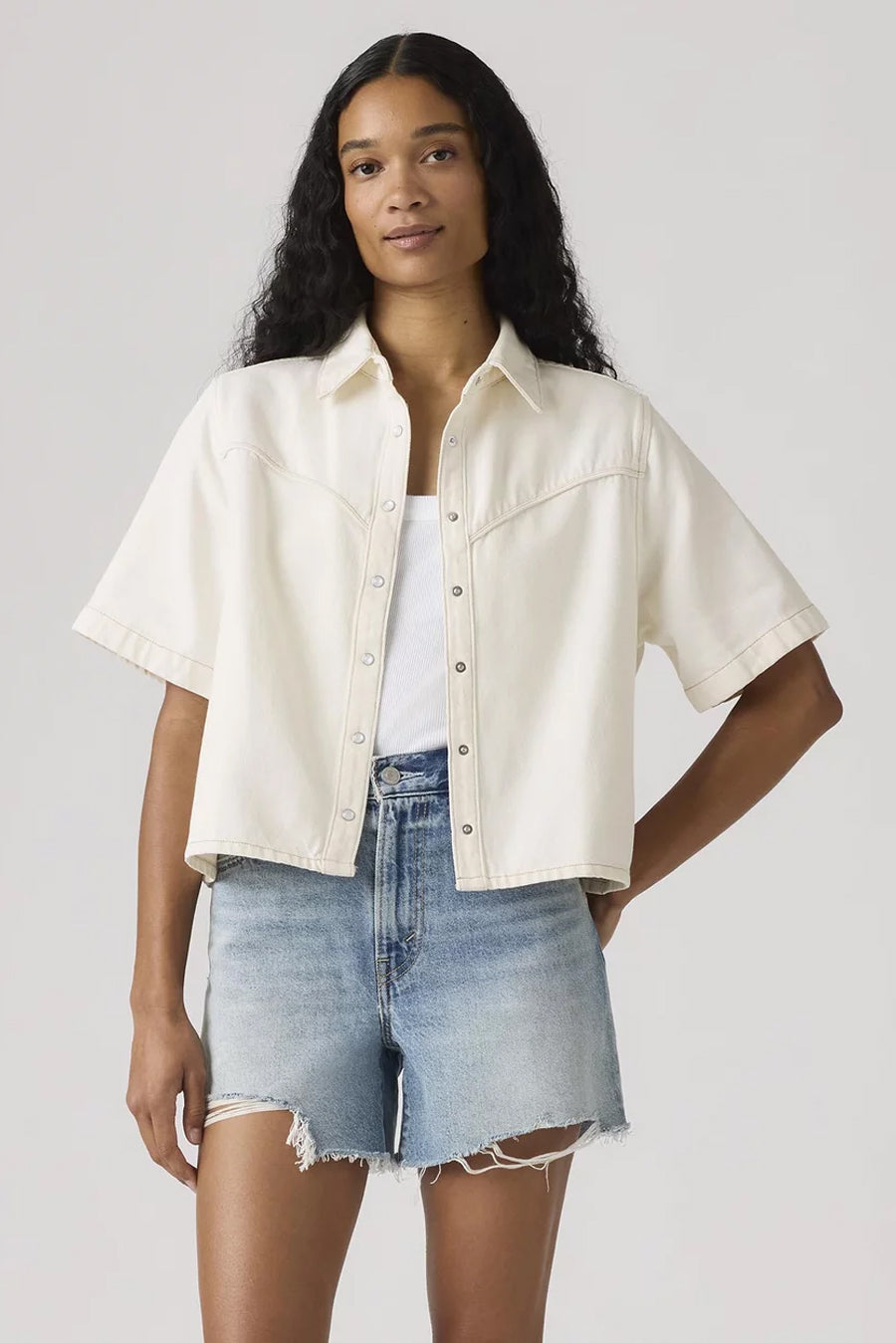 Logan SS Denim Shirt in Truth Slip