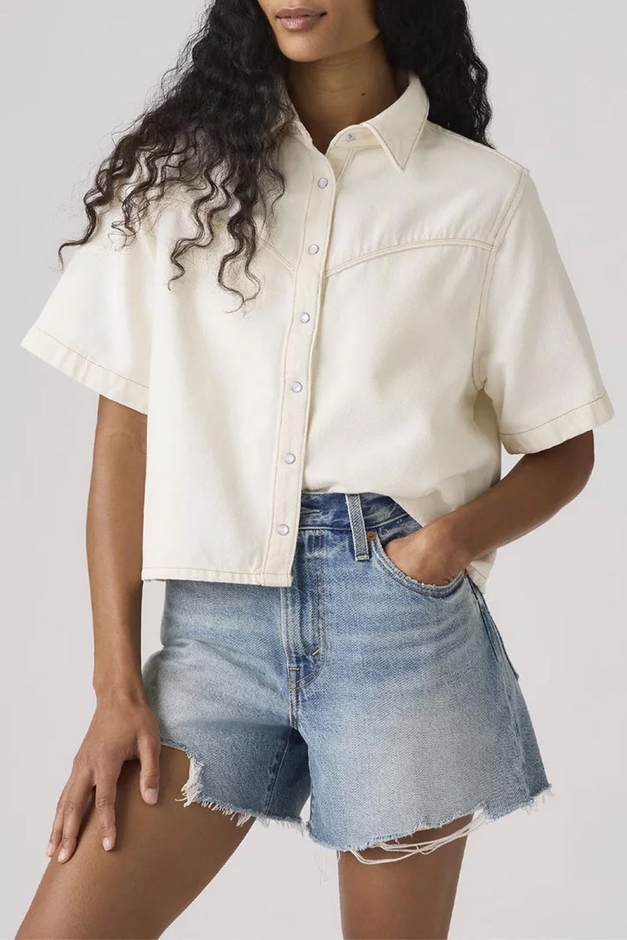 Logan SS Denim Shirt in Truth Slip