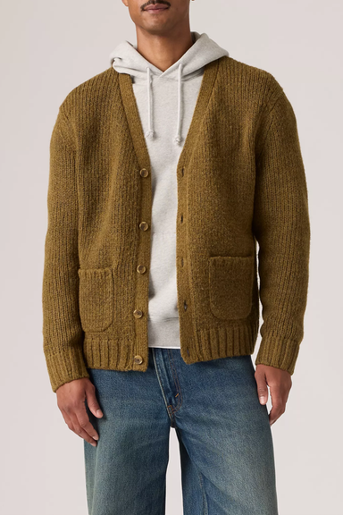 Men's Levi's Mammoth Cardigan in Foxtrot Brown