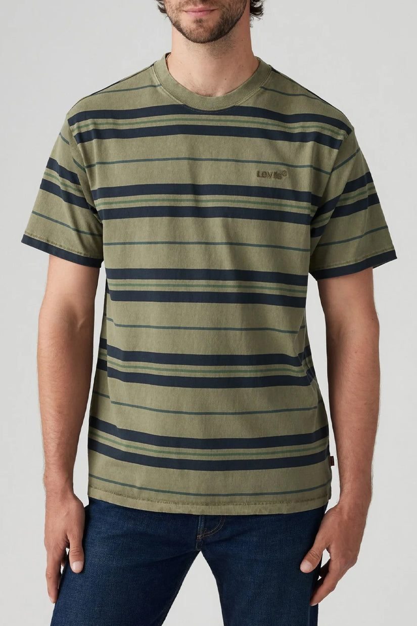 Men's Levi's Red Tab Vintage Tee in Forrest Stripe Overdye