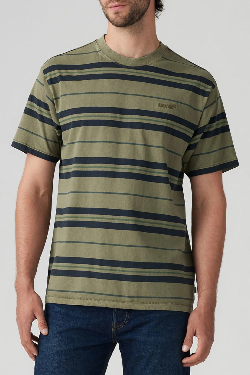 Men's Levi's Red Tab Vintage Tee in Forrest Stripe Overdye