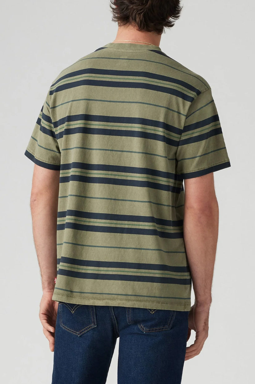 Men's Levi's Red Tab Vintage Tee in Forrest Stripe Overdye