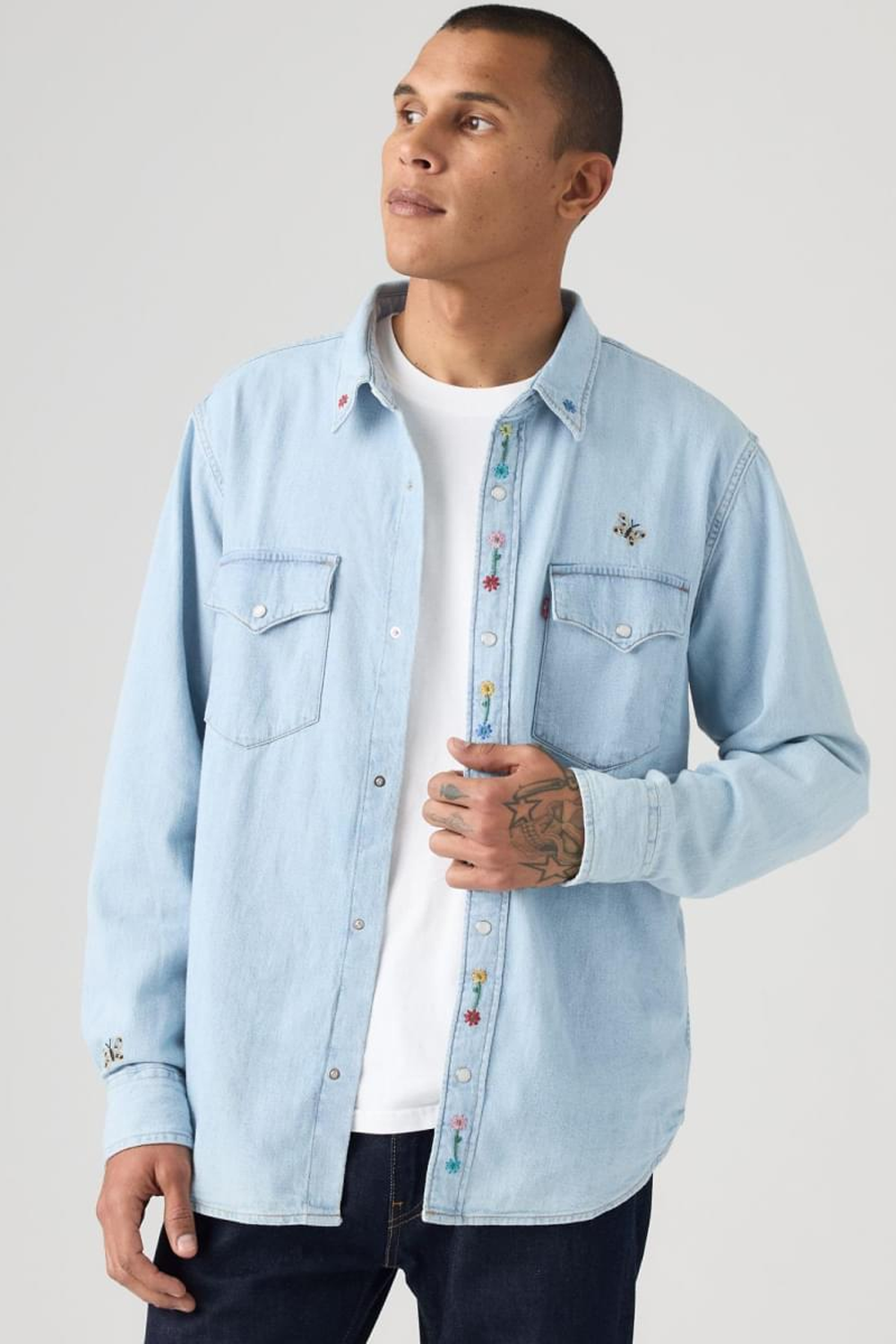 Men's Levi's Relaxed Fit Western in Spring Flowers Embroidery