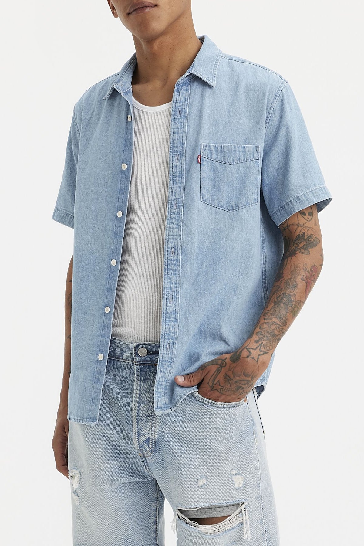 Men's Levi's SS Classic 1 Pocket Standard in Franklin Stone