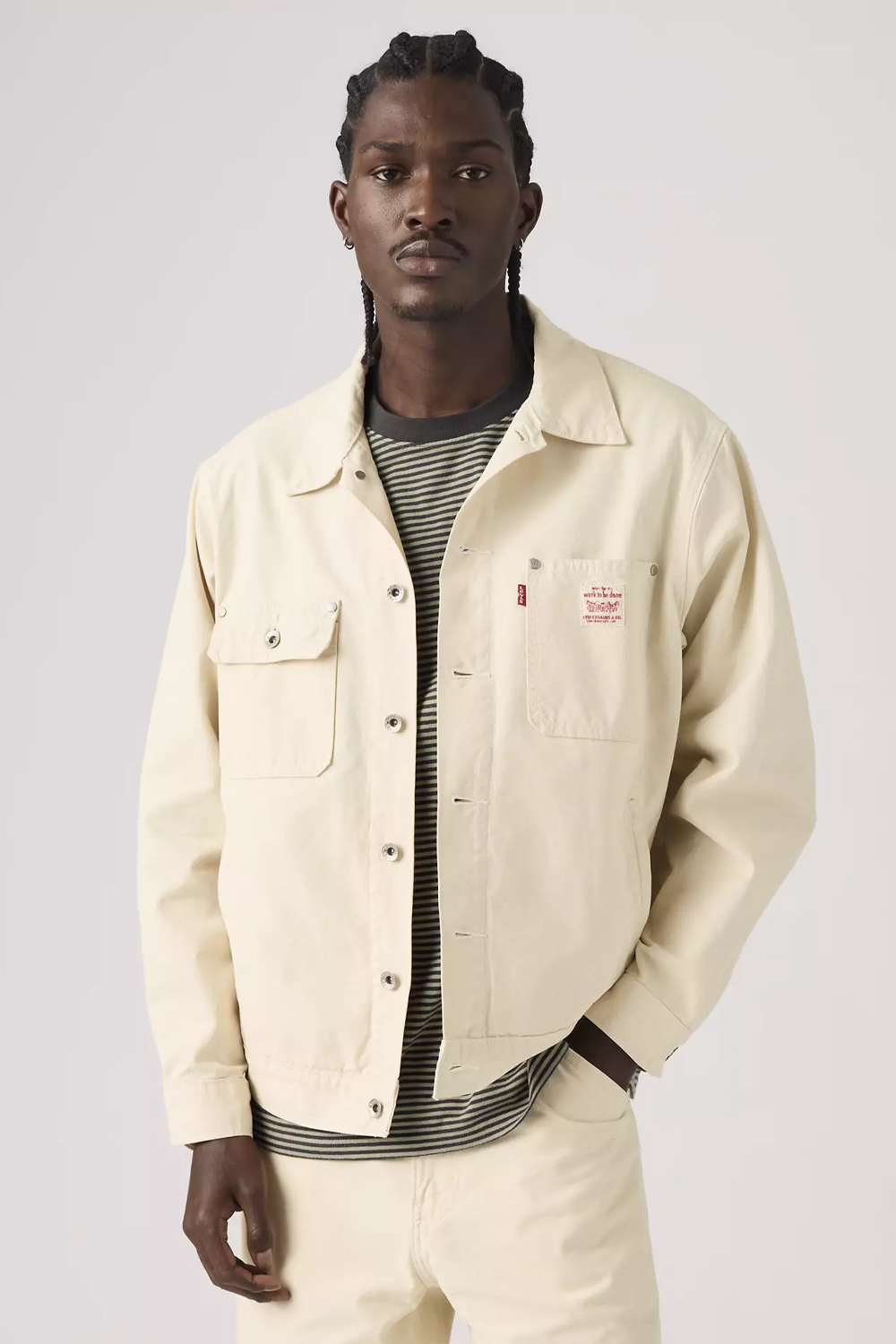 Men's Levi's Sunrise Trucker in Undyed Ecru Greige