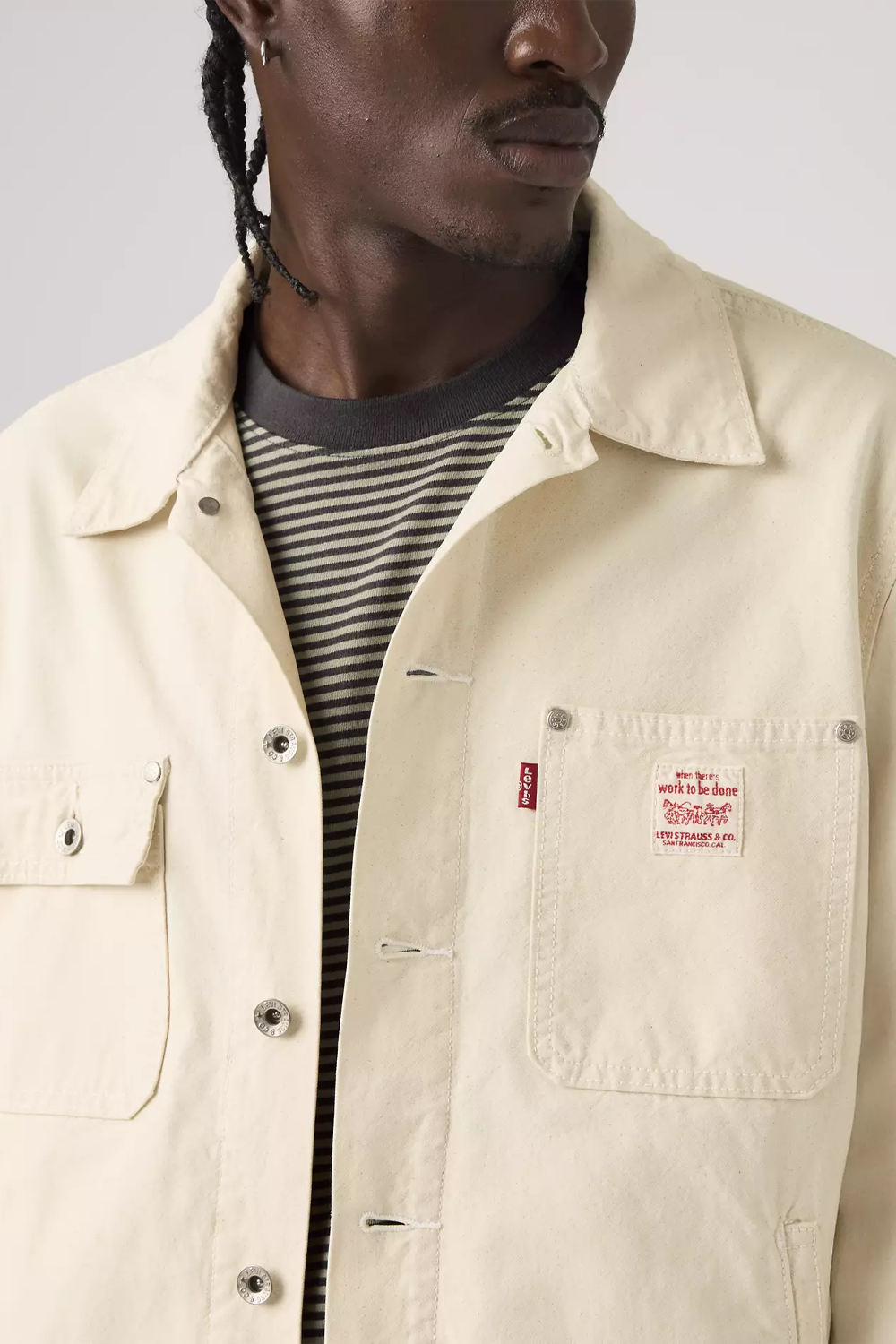 Men's Levi's Sunrise Trucker in Undyed Ecru Greige