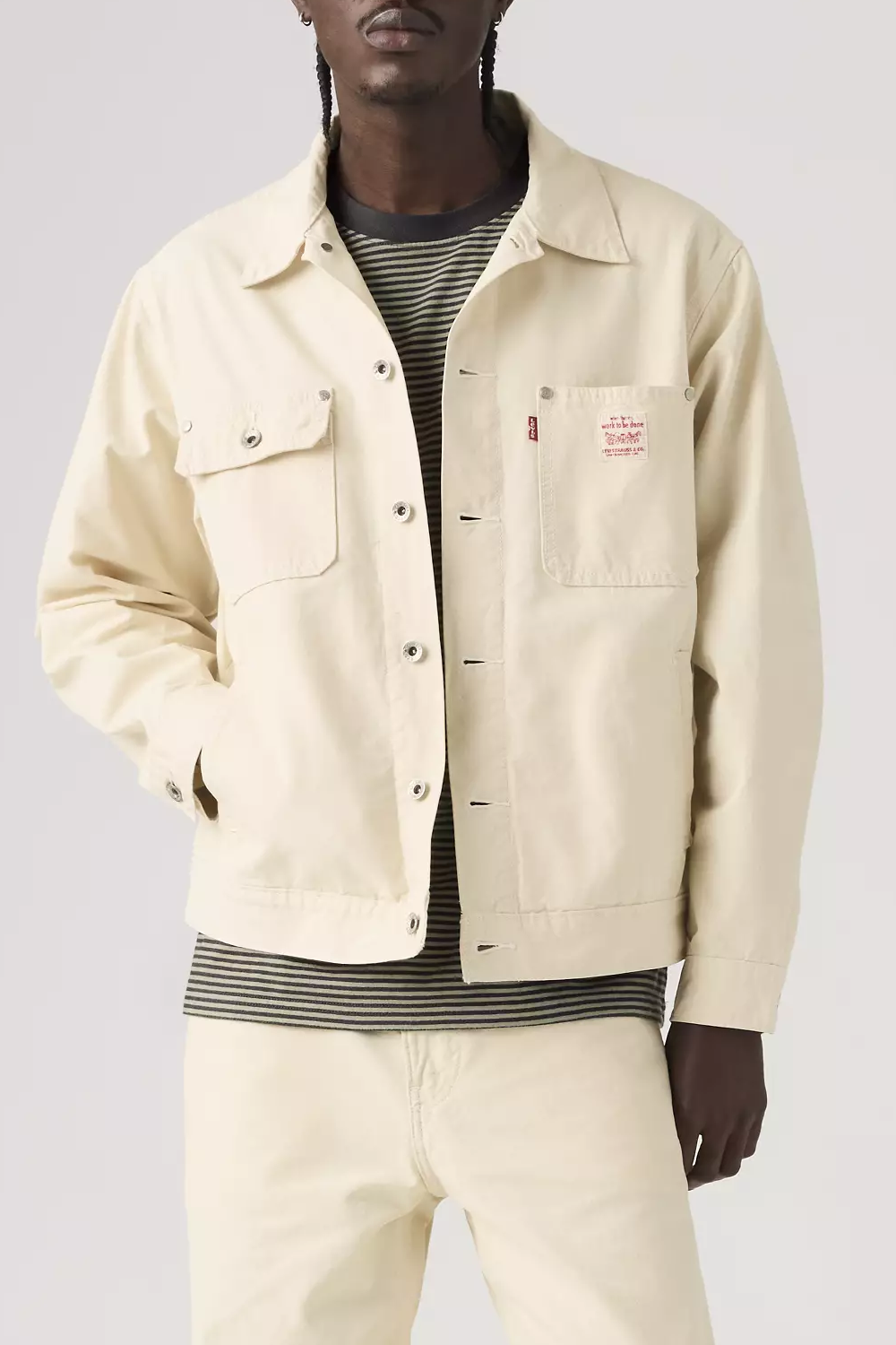 Men's Levi's Sunrise Trucker in Undyed Ecru Greige