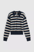 Women's Levi's Super Soft L/S Polo in Navy Jade Stripe