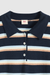 Women's Levi's Super Soft L/S Polo in Navy Jade Stripe