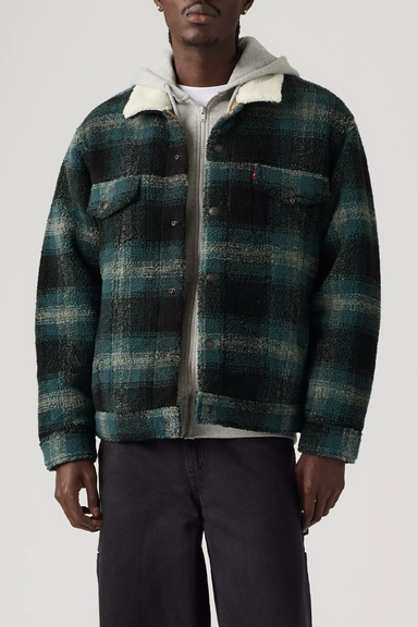 Men's Levi's Type 3 Sherpa Trucker in Merle Plaid