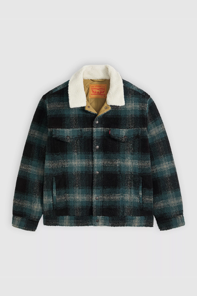 Men's Levi's Type 3 Sherpa Trucker in Merle Plaid
