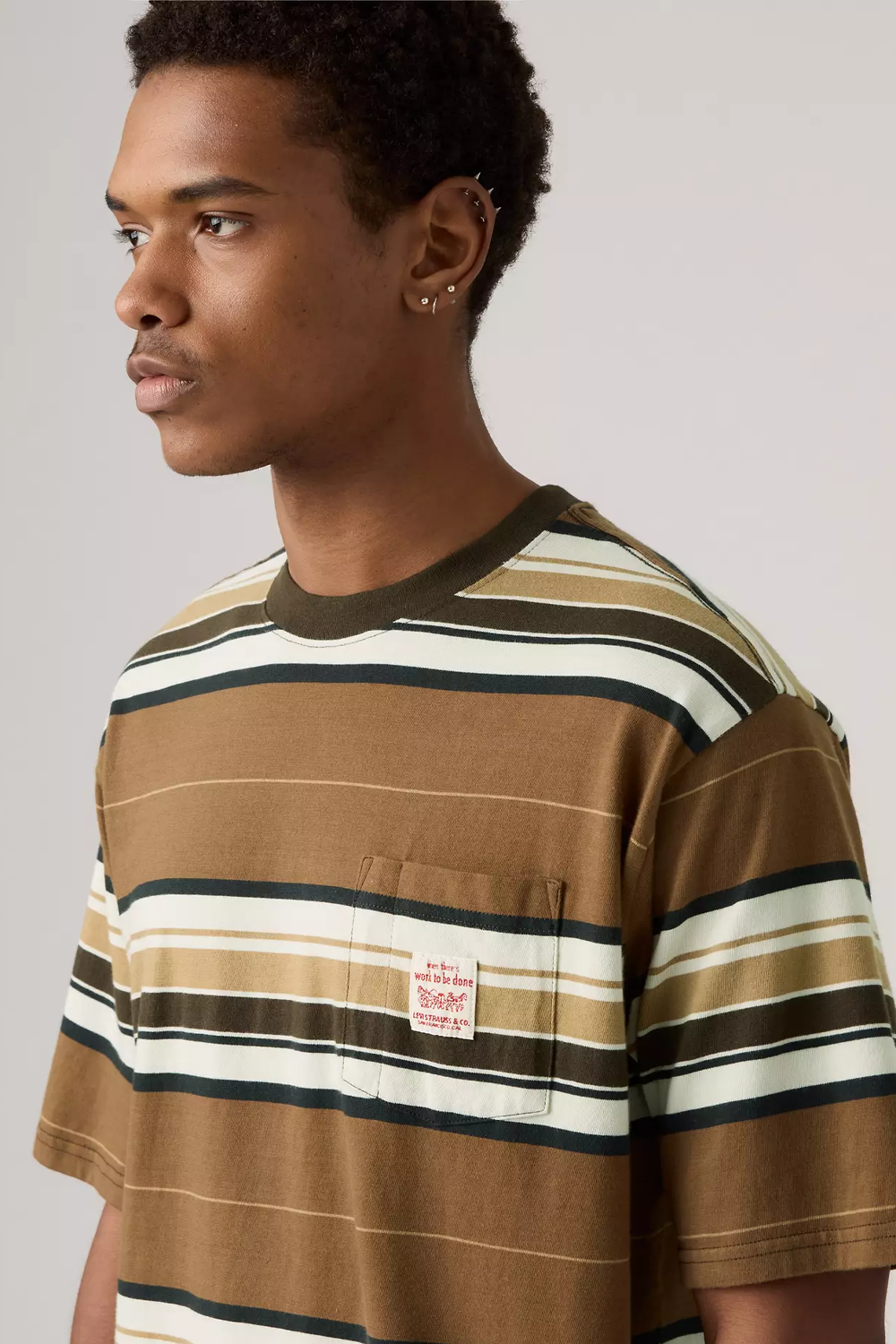 Men's Levi's SS Workwear Tee in Wild Frontier Stripe